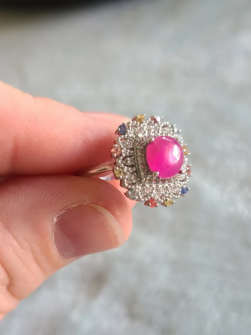 Sterling Silver Ruby Ring - Picture 3 of 6